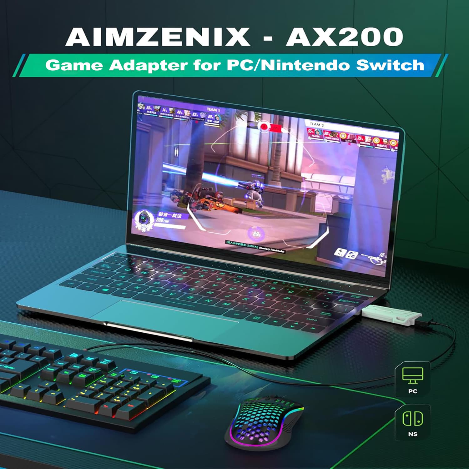 Aimzenix/AX200 PC Game Adpater Anti Recoil, Aim Assist Apex