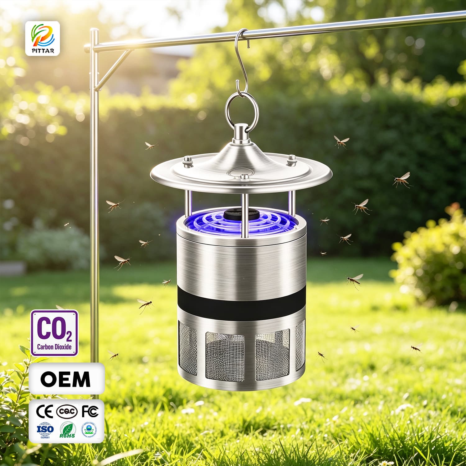 CO2 Mosquito Killer, Bionic Mosquito Attractant, Silent, Waterproof, Outdoor Camping, Physical Mosquito Repellent and Killer Machine