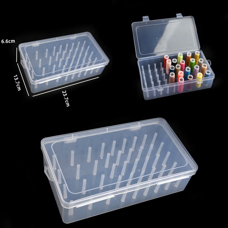 Cross-border best-selling 42-spindle large-capacity needle and thread box storage box, portable household sewing storage box, mending tool