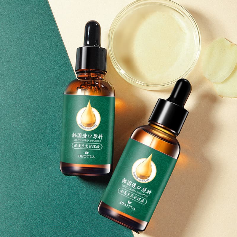 Bodie Old Ginger Hair Nutrient Liquid No-Rinse Hair Care Essential Oil Frizz Scalp Treatment Hair Serum Dropship