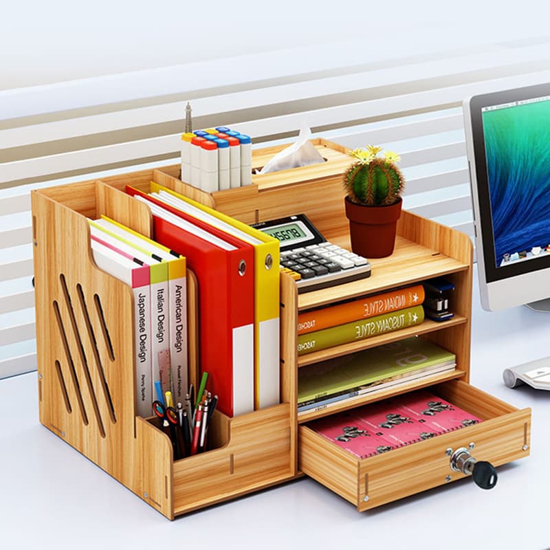 Student Storage Box DIY Wooden File Folder Box Creative Assembled Stationery Organizer Manufacturer Wholesale