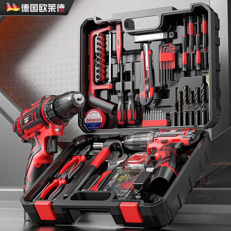 Home Tool Kit Set Multifunctional Hand Drill Toolbox Hardware Electrician Woodworking Repair Kit