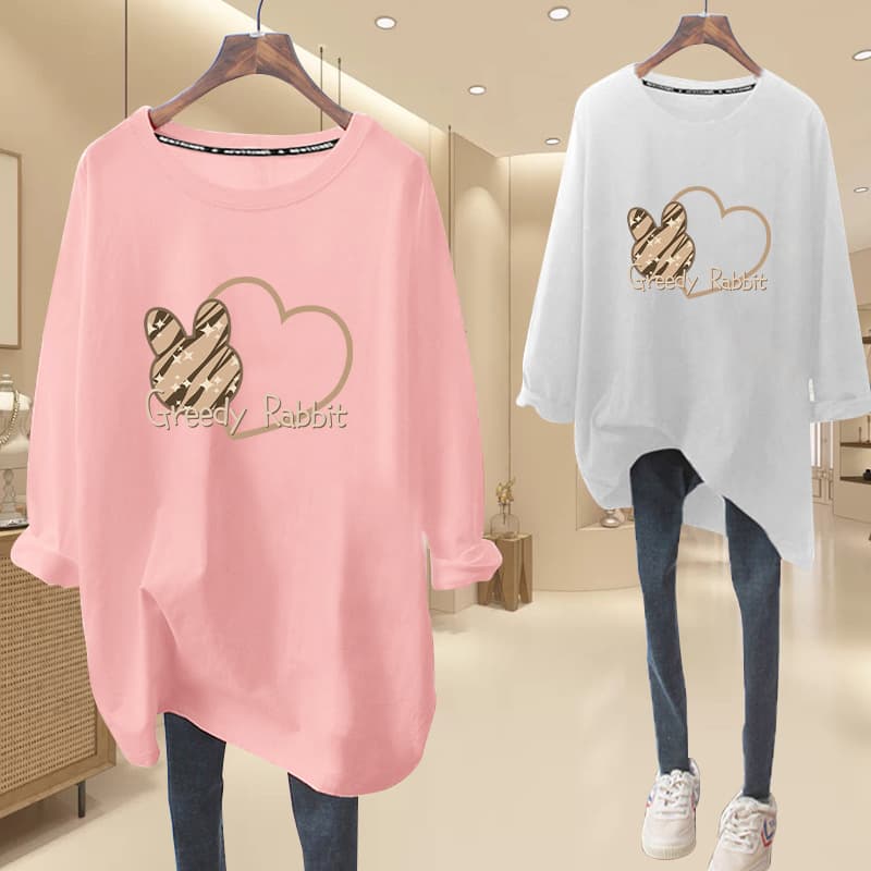 Pure Cotton Tops Spring 2025 New Long-Sleeved T-Shirts for Women Spring Wear Loose Tops Bottoming Shirts
