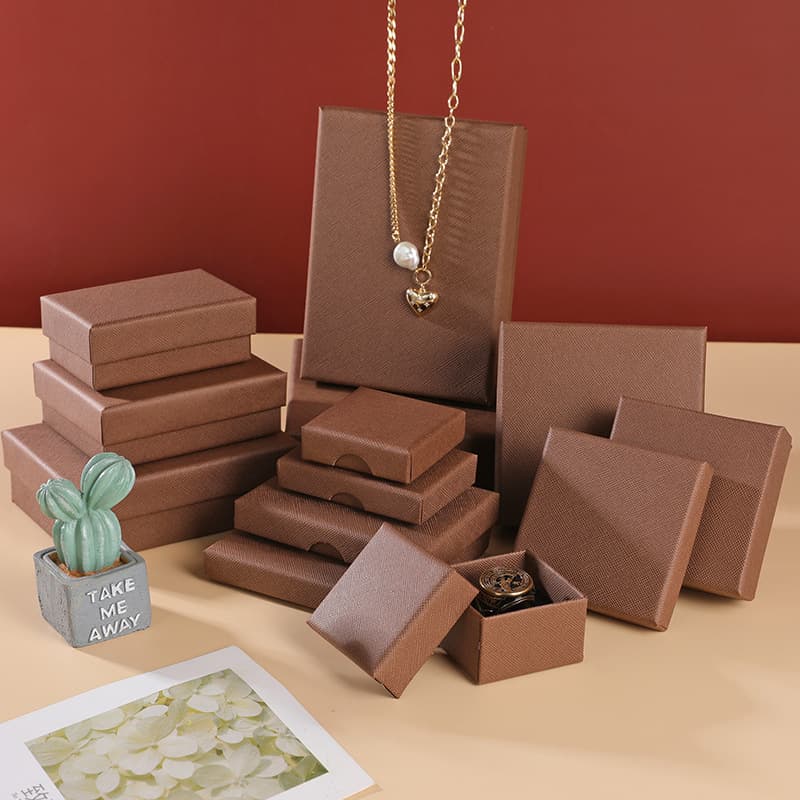 Retro brown ring box bracelet bracelet jewelry box necklace earrings jewelry box hair accessories DIY handmade box gift box