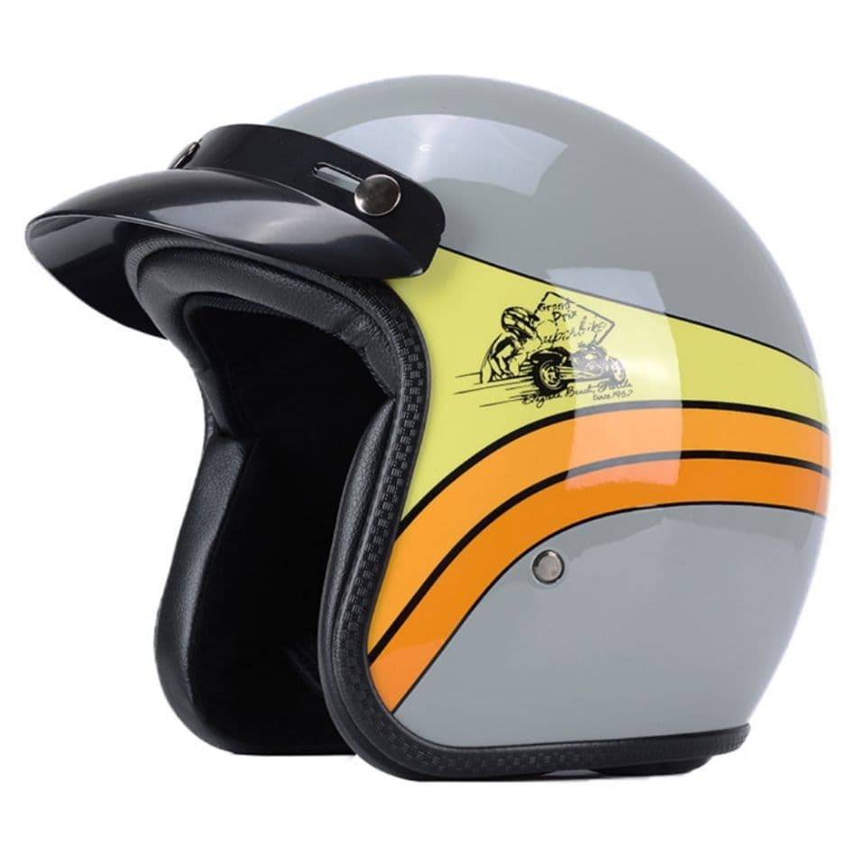 DOT Certified Retro Motorcycle Helmet, Small Shell, All-Season Half Helmet for Men, Scooter Half-Coverage Safety Helmet