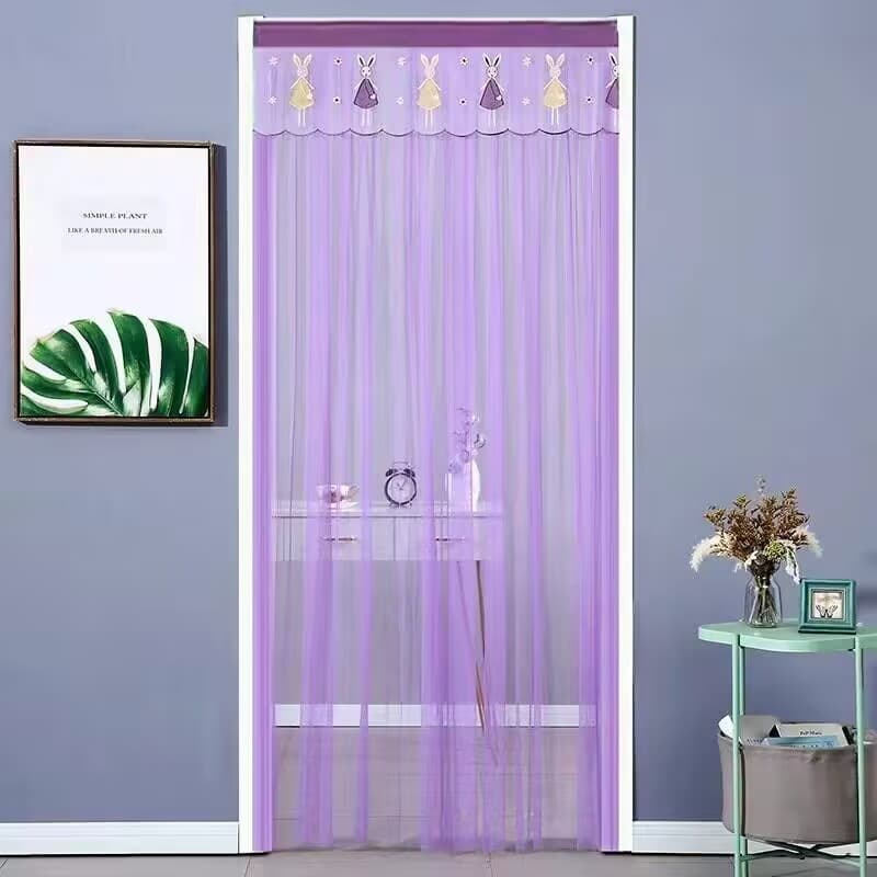 Lace Door Curtain with Holes, Mosquito and Fly Screen Curtain for Home, Kitchen Fly Prevention Partition, Summer Magic Decorative Hanging Curtain for Bedroom