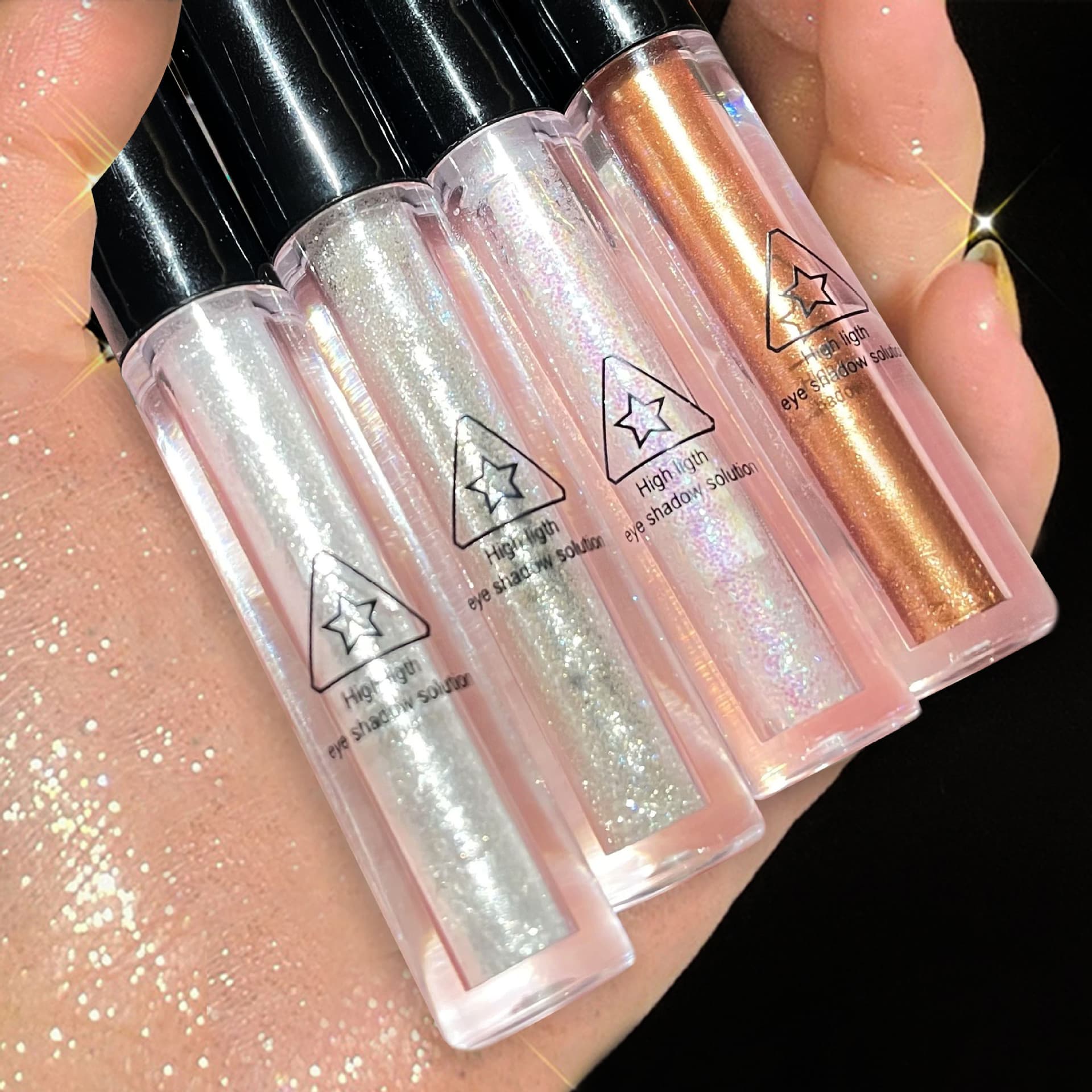 HISYI Liquid Eyeshadow with Glitter, Sequins, Pearl, Matte, Under-eye Brightening, Highlighter, Single-color Eyeshadow Liquid, Affordable Cosmetics