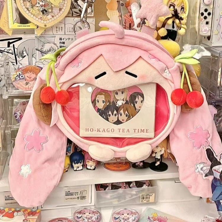 Japanese Hatsune Future Secondary Cute Girl Crossbody Cartoon Doll Backpack Student Bag Transparent Pain Bag Series