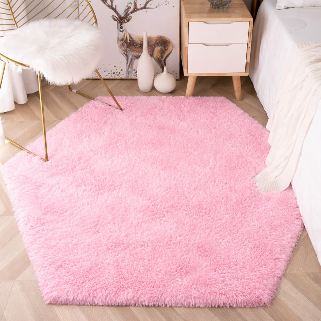Cross-border super soft plush carpet children's room hexagonal carpet play house tent floor mat children's large area foot mat