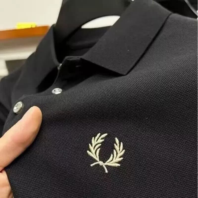 Summer POLO shirt embroidered wheat ears men's short-sleeved POLO business casual lapel T-shirt Paul shirt short-sleeved short-sleeved