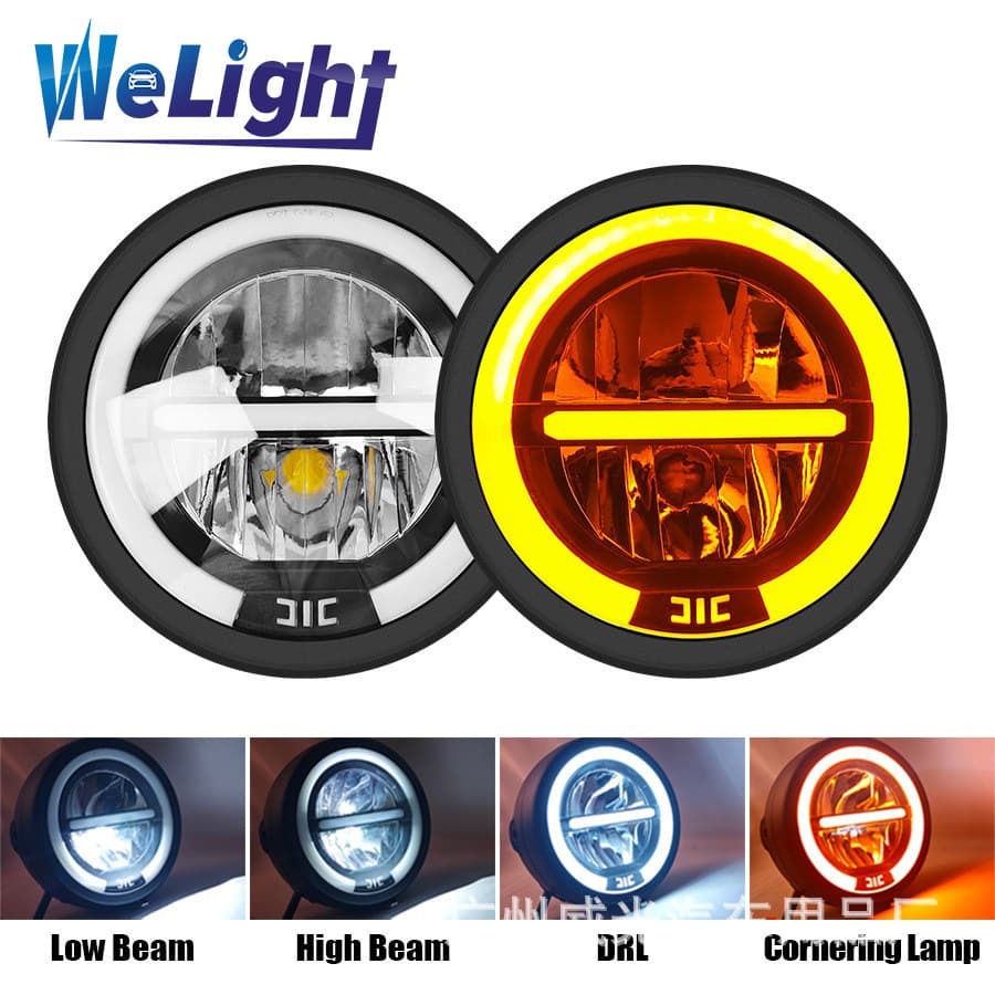 Motorcycle Headlight Conversion LED Daytime Running Light Ring Headlight 5.75 Inch Harley Motorcycle Light