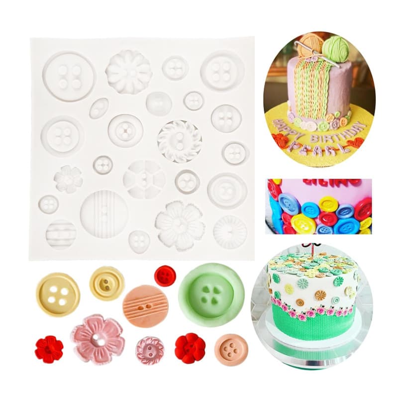 Balloon Button Shape Fondant Silicone Mold Chocolate Mold Cake Decoration Mold DIY Baking Tool