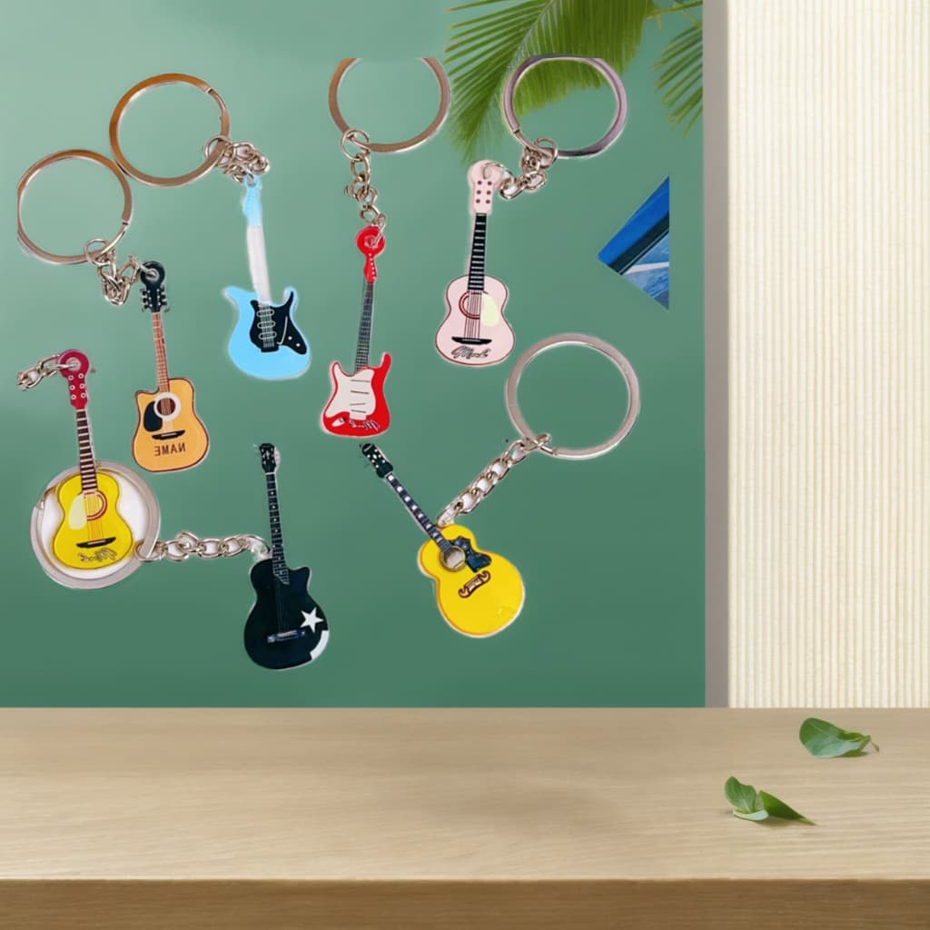 Simulated Guitar Rock Mini Violin Instrument Acrylic Keychain Student Creative Gift Pendant