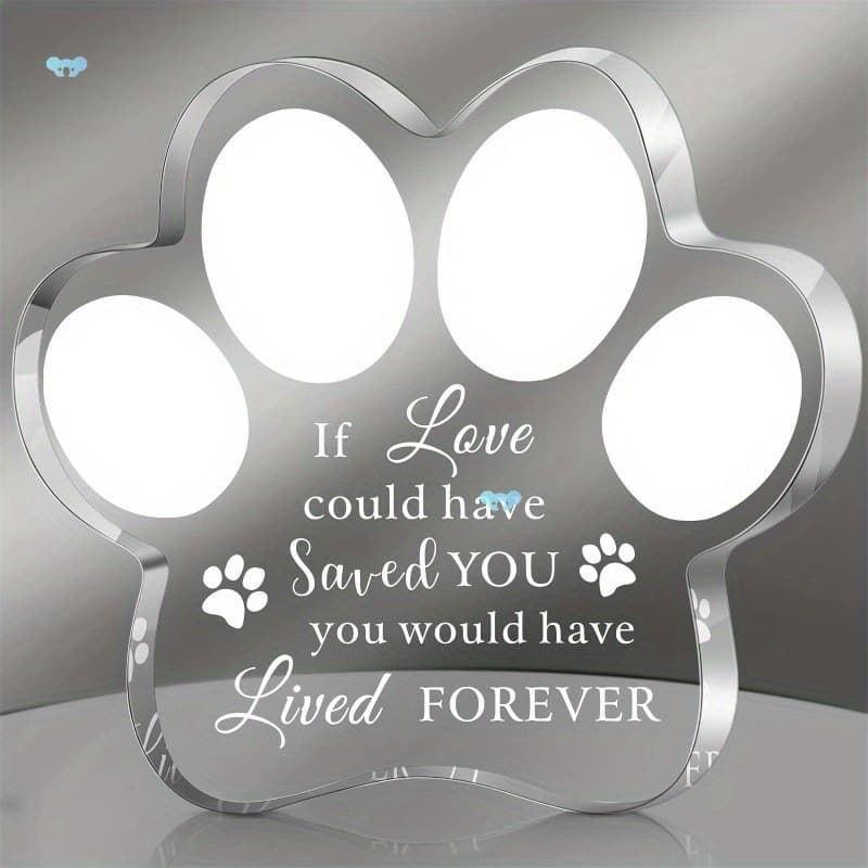 Heartfelt Sympathy Acrylic Dog Paw Memorial Engraved