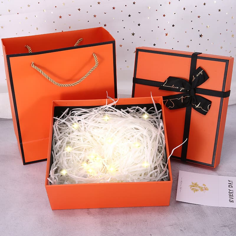 Orange jewelry gift box empty gift box ins style gift packaging box high-end souvenir gift box