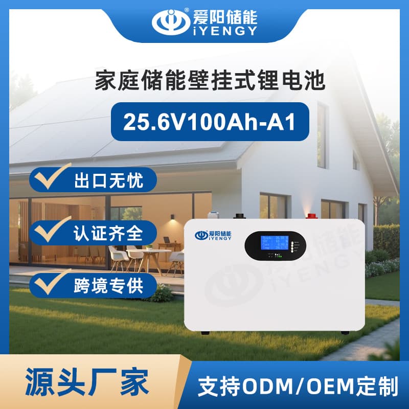 Factory Direct Solar 2.56kWh Wall-Mounted Button Screen LiFePO4 Battery 24V Home Energy Storage System