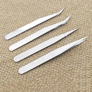 Curved and Straight Stainless Steel Thin Tweezers Gardening Clips Bird's Nest Feather Removal Eyelash Nail Art Pointed DIY Scrapbooking Clips
