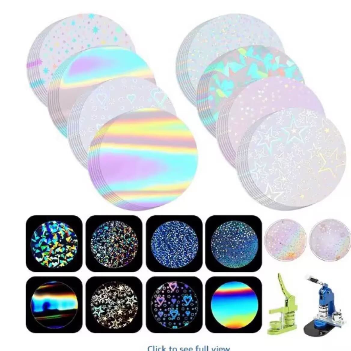 58mm Badge Supplies Laser Film, Plain Star Film for Pin Making, Badge Materials, Crushed Glass Protective Film