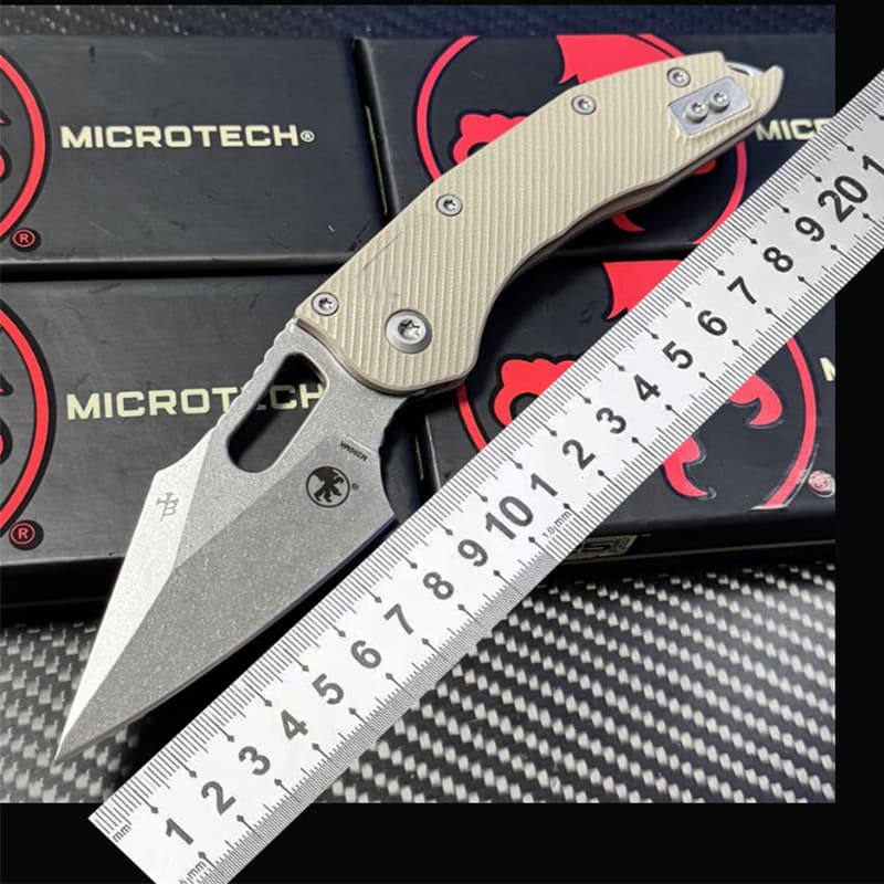 Cross-border micro-technology hidden needle folding knife G10 handle outdoor self-defense knife camping portable folding knife camping fruit knife