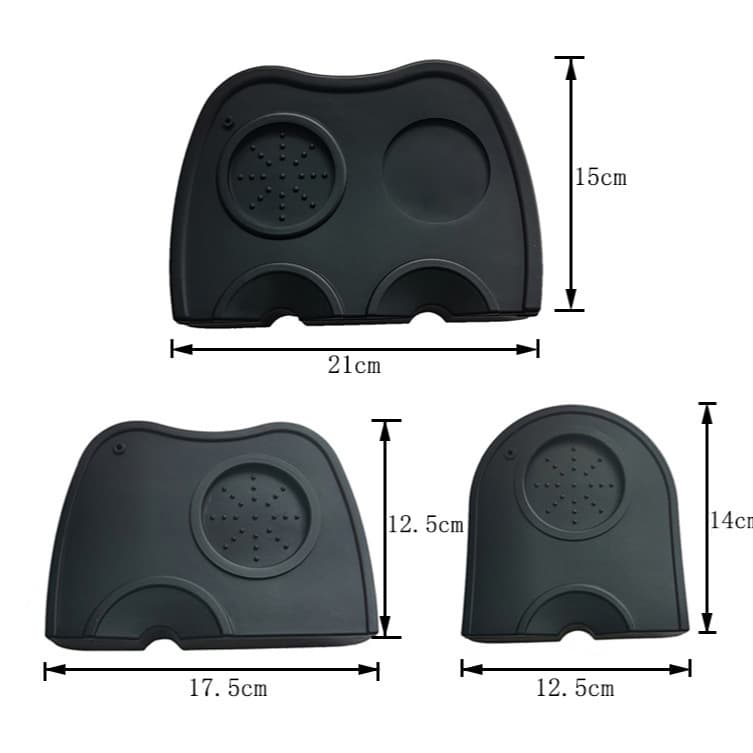 Factory In-Stock Silicone Coffee Tamper Mat, Corner Coffee Tamper Mat, Dual-Slot Coffee Tamper Pad, Coffee-Colored Mat