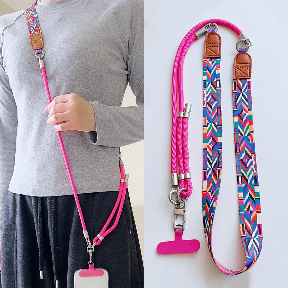 Crossbody Phone Lanyard Side Shoulder Adjustable Length Wide Strap Premium Bag Camera Strap Outdoor Travel Anti-Theft