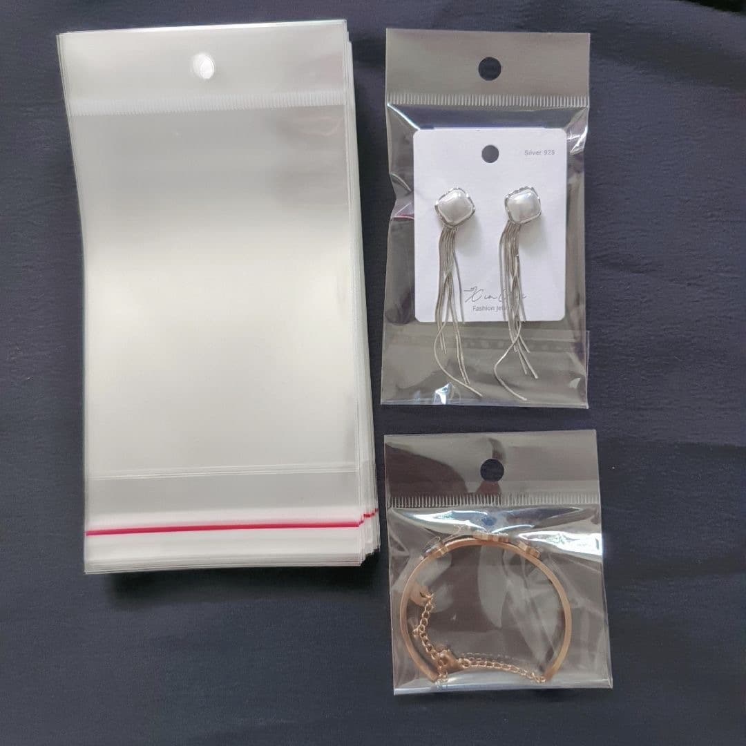 OPP Card Header Bag Self-Adhesive Seal Bag with Hanging Hole Transparent Bag Jewelry Bag Small Item Earring Plastic Packaging Bag