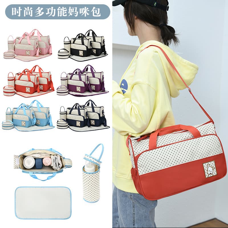 Parent-Child Travel Mommy Bag Casual Fashion Crossbody Bag Household Multi-Functional Large Capacity Handbag Waterproof Shoulder Bag
