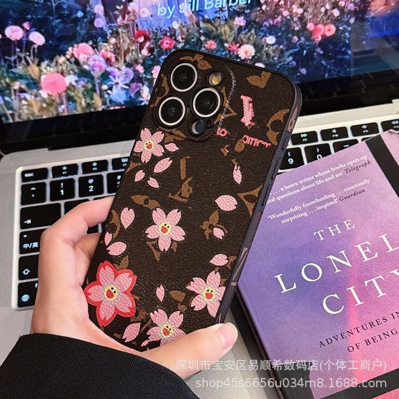 Big Brand Monogram Fine-Hole Apple 17 Pro Max Phone Case iPhone 16/15/14 Pro Max Full-Cover Soft Case Anti-Impact