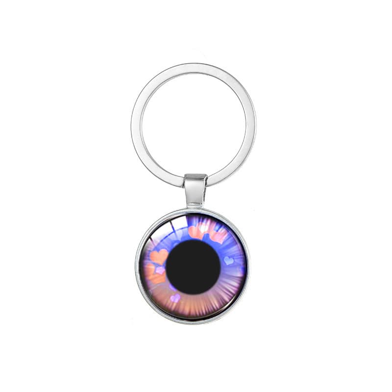 Cross-border Hot Selling Pendant Green Eye Time Gem Keychain Evil Eye Animal Totoro Eye Glass Pendant
