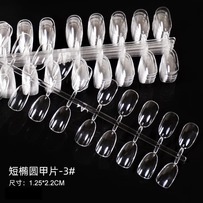 Transparent Short Oval Nail Tips Size 3 Practice Nail Tips Tool Nail Art Template Single Fake Nails