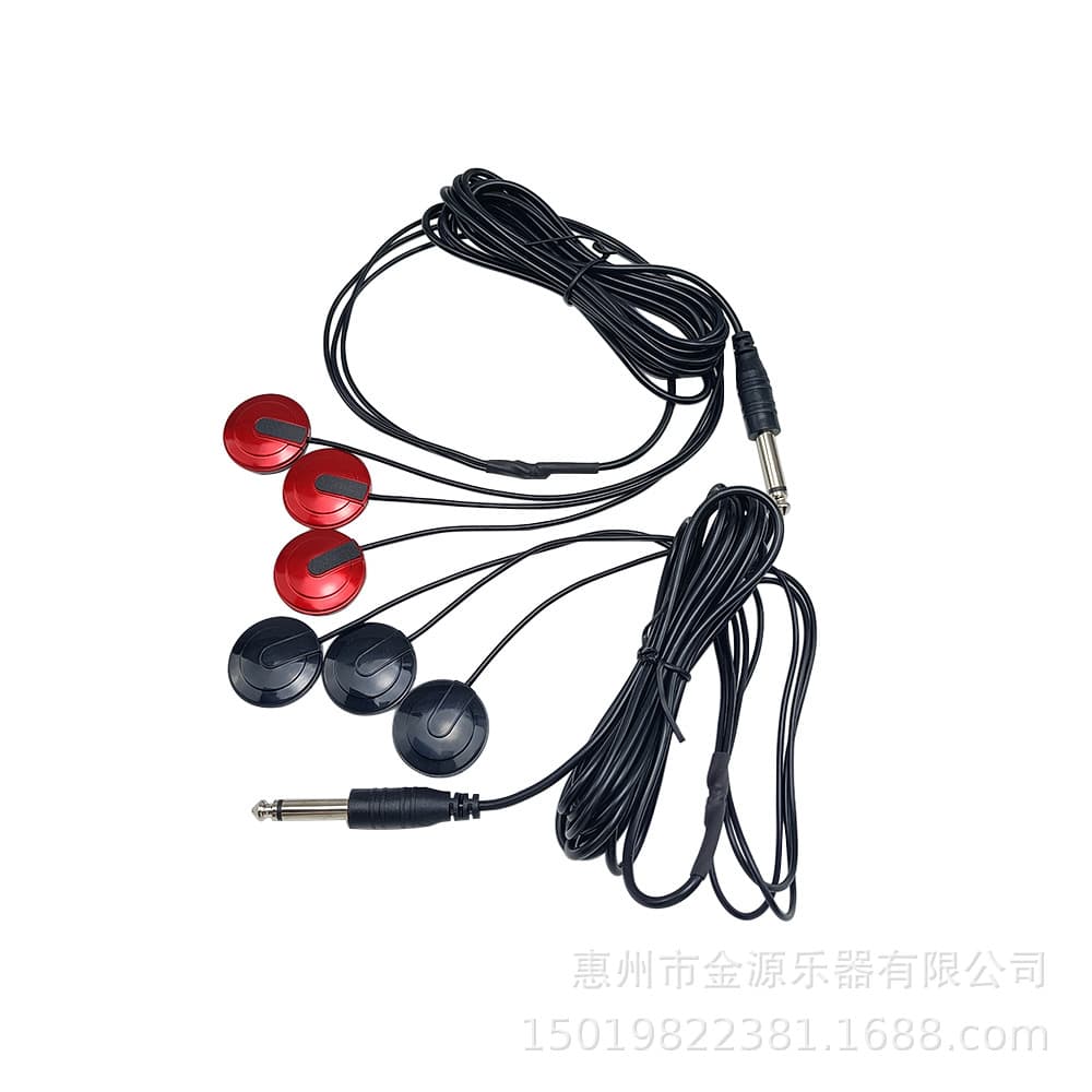 Classical Folk Piezo Pickup Acoustic Guitar Adhesive Pickup 6.35mm Universal Plug No-Drill Three-Piece Pickup