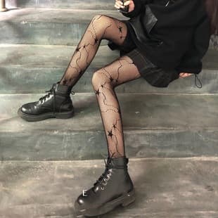 Spring Summer Korean Thin Hollow Out Versatile Sexy Lolita Pantyhose Fishnet Stockings Star Sexy Fishnet Socks