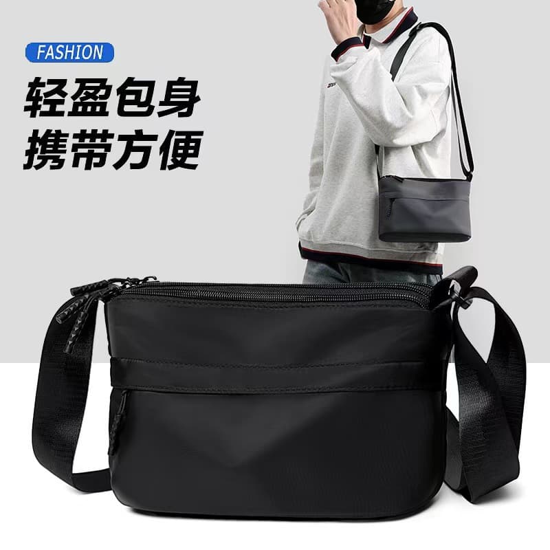 Solid Color Simple Shoulder Bag Men's Crossbody Bag Foreign Trade Popular Multi-layered Small Bag Men's Commuting Single Shoulder Crossbody Bag