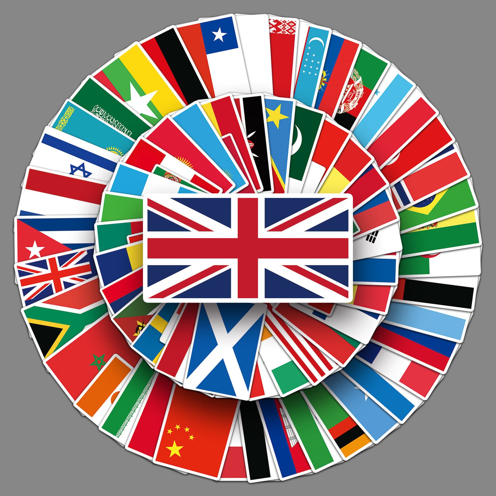 Non-Repeating National Flag Graffiti Decals for Car Luggage Guitar Skateboard Computer Mobile Phone Decorations Cute Style