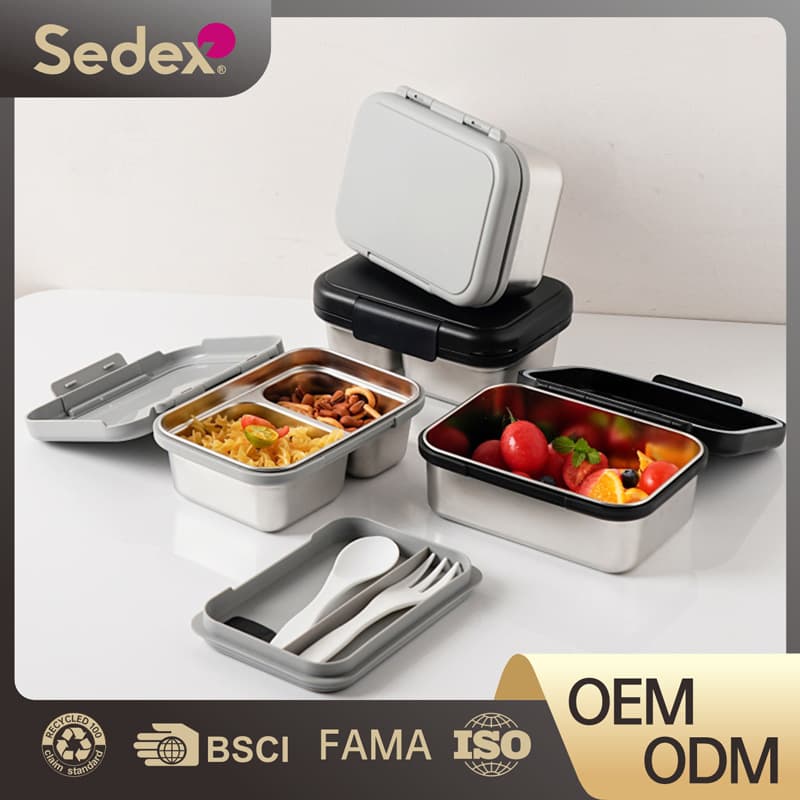 304 Stainless Steel Lunch Box Microwave Safe, Bento Box, Student Insulated Lunch Box with Silicone Compartments