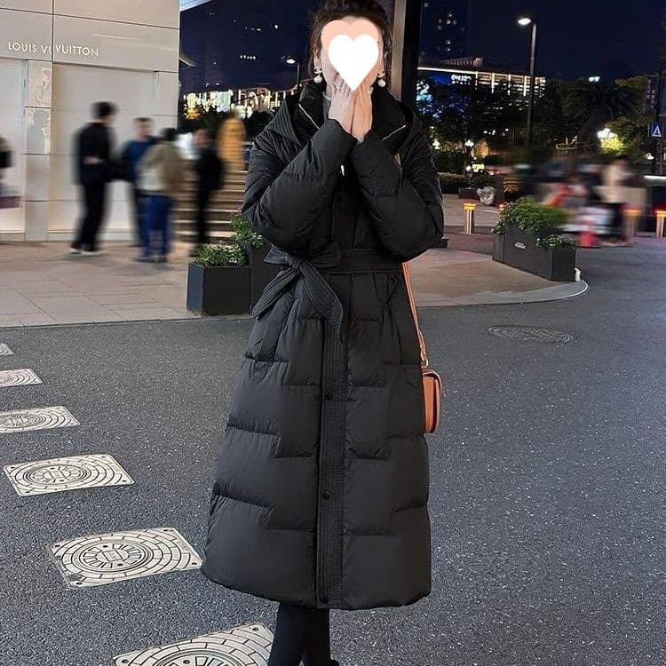 Off-Season 2025 New Winter Down Cotton Coat for Women, Mid-Length Knee-Covering Waist-Cinching Slimming Plus Size Cotton Jacket Trendy