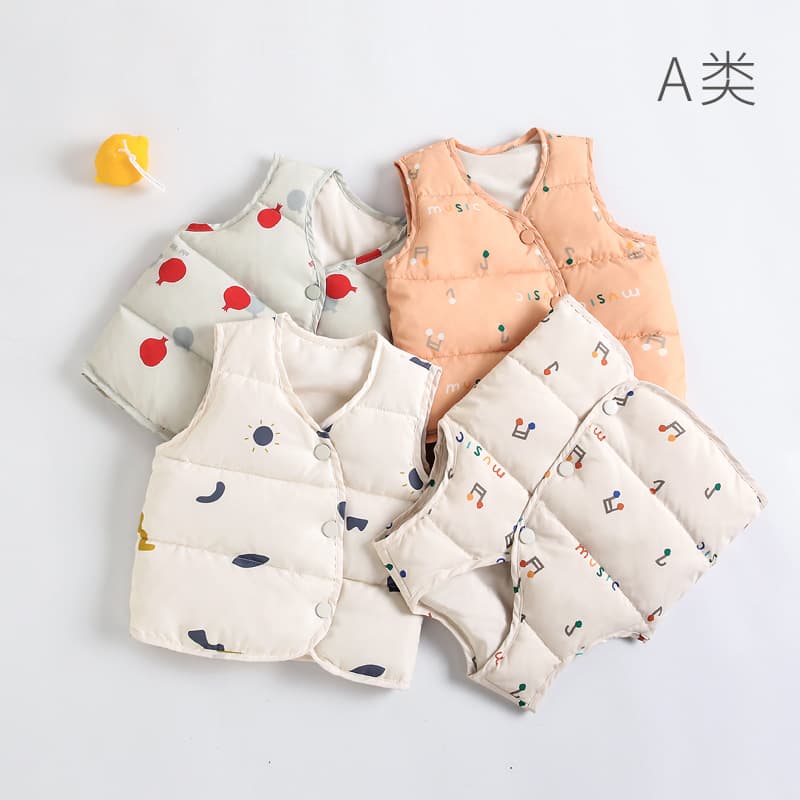 Children's Down Vest, Lightweight, National Standard 90% White Duck Down, Unisex Warm Inner Layer for Babies and Kids