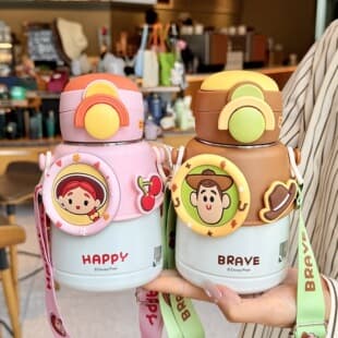 Toy Story Insulated Water Bottle with Straw, 316 Stainless Steel, Large Capacity, School Water Jug for Kids
