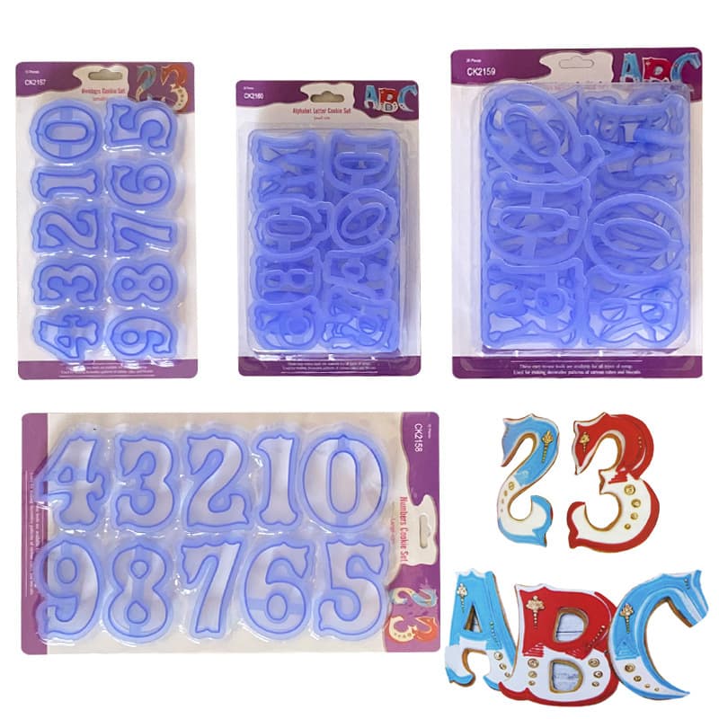 Capital English Alphanumeric Cake Cutting Mold Fold Cake Chocolate Printing Mold Cookie Mold Baking Tools
