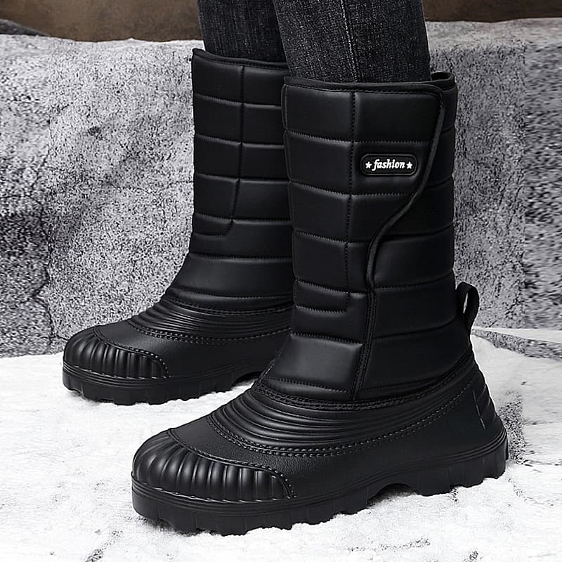 Cross-Border Martin Boots Men British Style Thick Sole Anti-Slip Trendy Shoes Men's Winter Fleece-Lined Warm High-Top Boots Drop Shipping