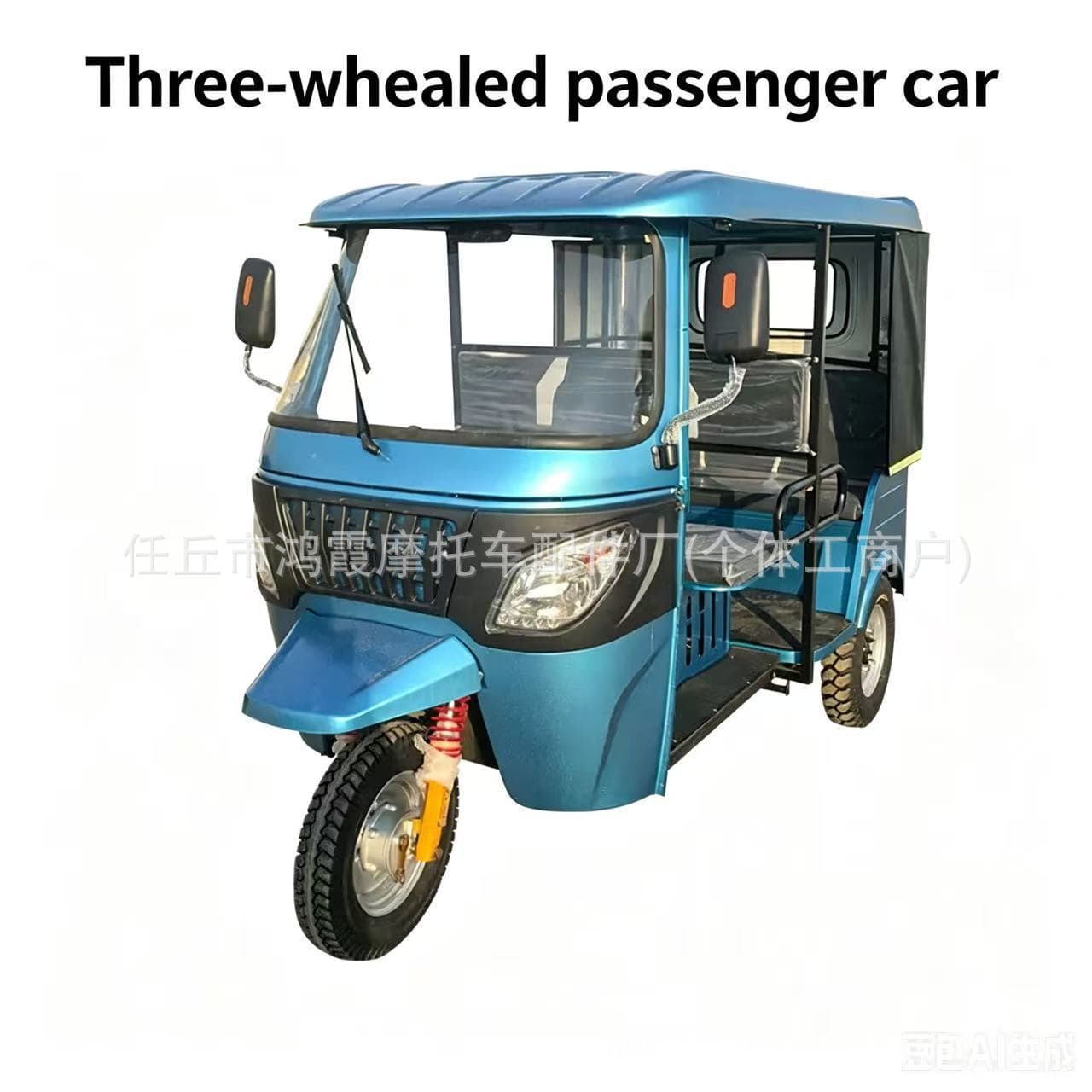 Scenic Tourist Sightseeing Three-Wheeled Double-Row Two-Way Passenger Vehicle Fuel-Powered Tuk-Tuk Three-Wheeled Motorcycle Sidecar