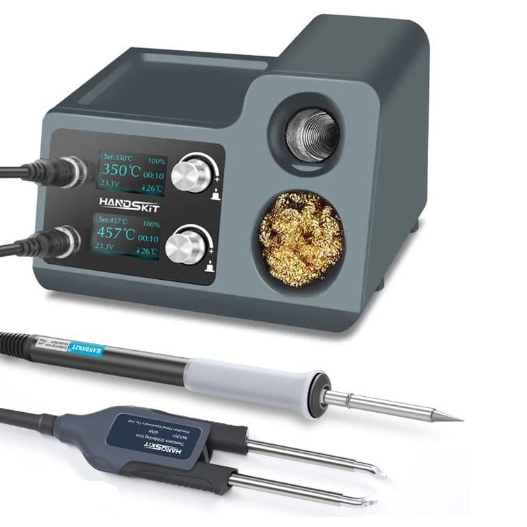 T812 2-in-1 Hot Air Gun Tweezers Soldering Station OLED Digital Temperature Control Auto Sleep SMD Chip Repair Tool