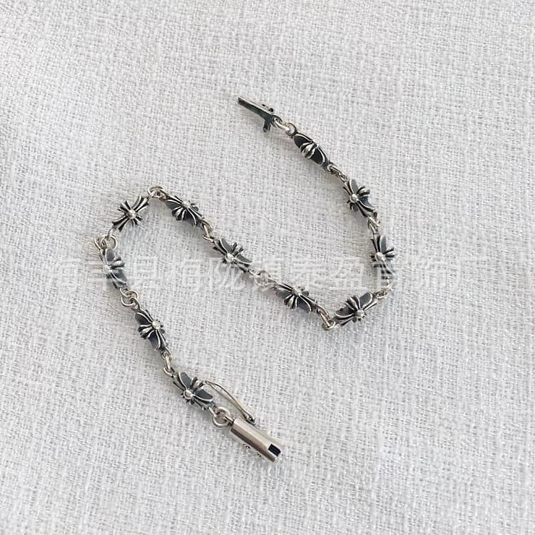 ch high version of Crow letter bracelet fashion trend literary retro s925 sterling silver men and women couples discount
