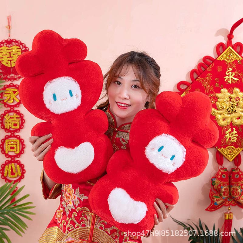 Pressure Bed Doll Wedding Plush Pillow Toy, Wedding Gift for Friends/Relatives, Marriage Supplies