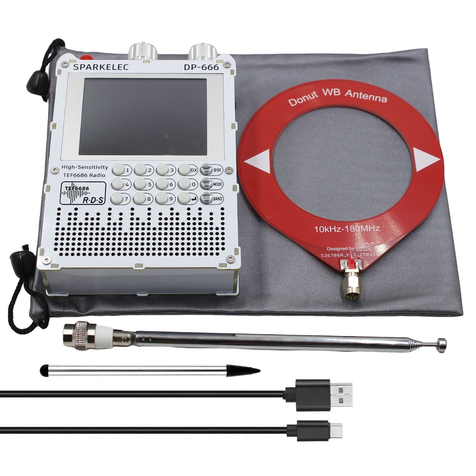 TEF6686 DSP Radio: High Sensitivity, Full-Band FM/AM/Shortwave + Donut Antenna