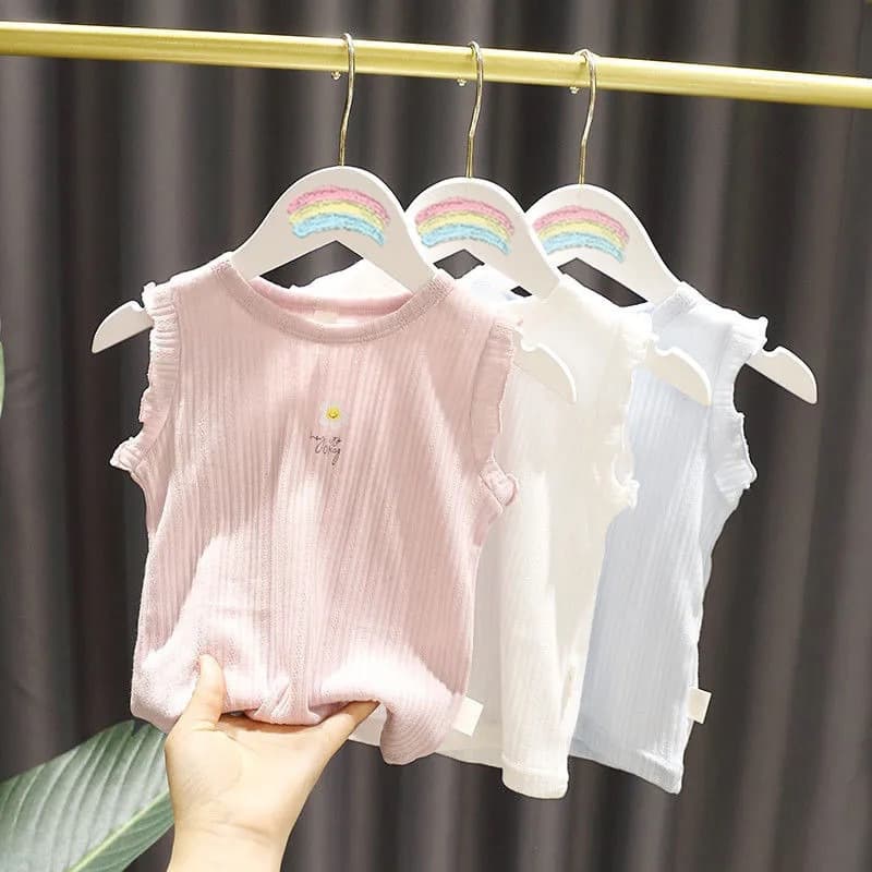 Lightweight Vest Top for Baby Girls - New Summer Style, Simple and Trendy