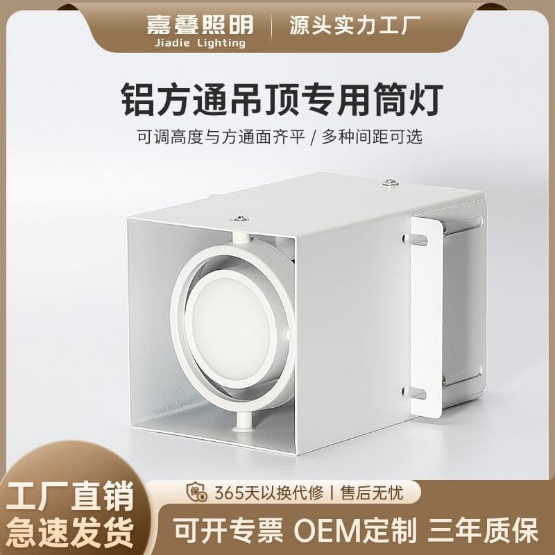 Aluminum square tube-specific downlights, square double-head LED ceiling lights for commercial stores, COB square tube grid ceiling recessed lights