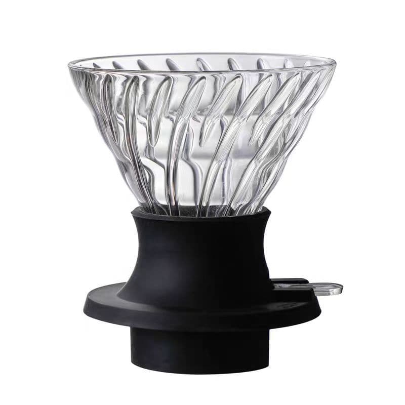 Japanese hand-brewed coffee smart cup V60 drip filter silicone glass filter cup with switch coffee filter cup complete set