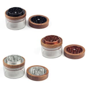 Cross-border New Rosewood Aluminum Alloy Grinder Portable Herb Grinder Tobacco Tool Storage Sealed Glass Jar