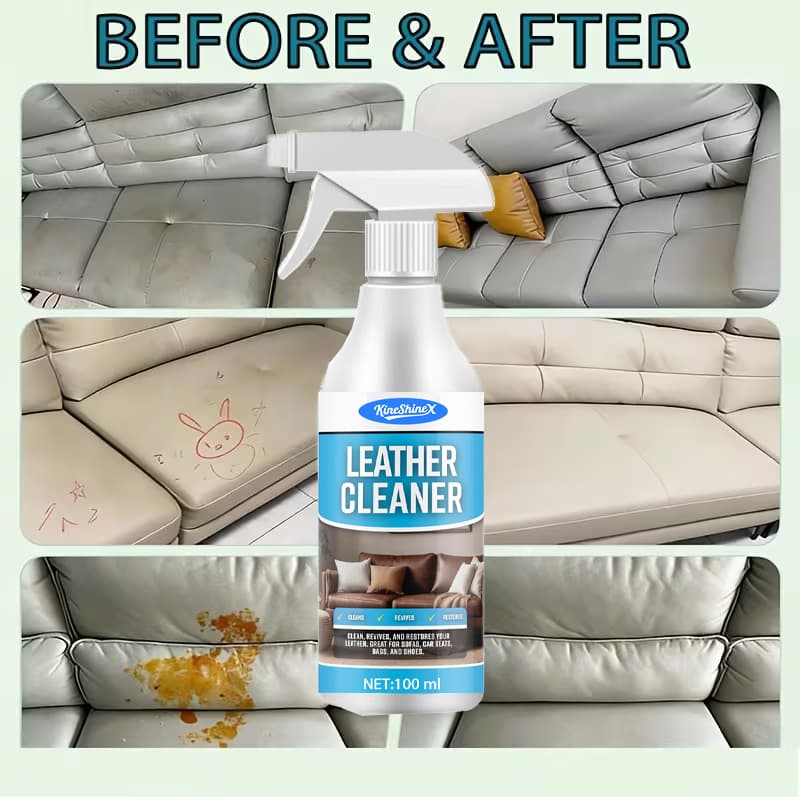 KineShineX Leather Cleaner Spray - Powerful cleaner designed for sofas, effectively removes